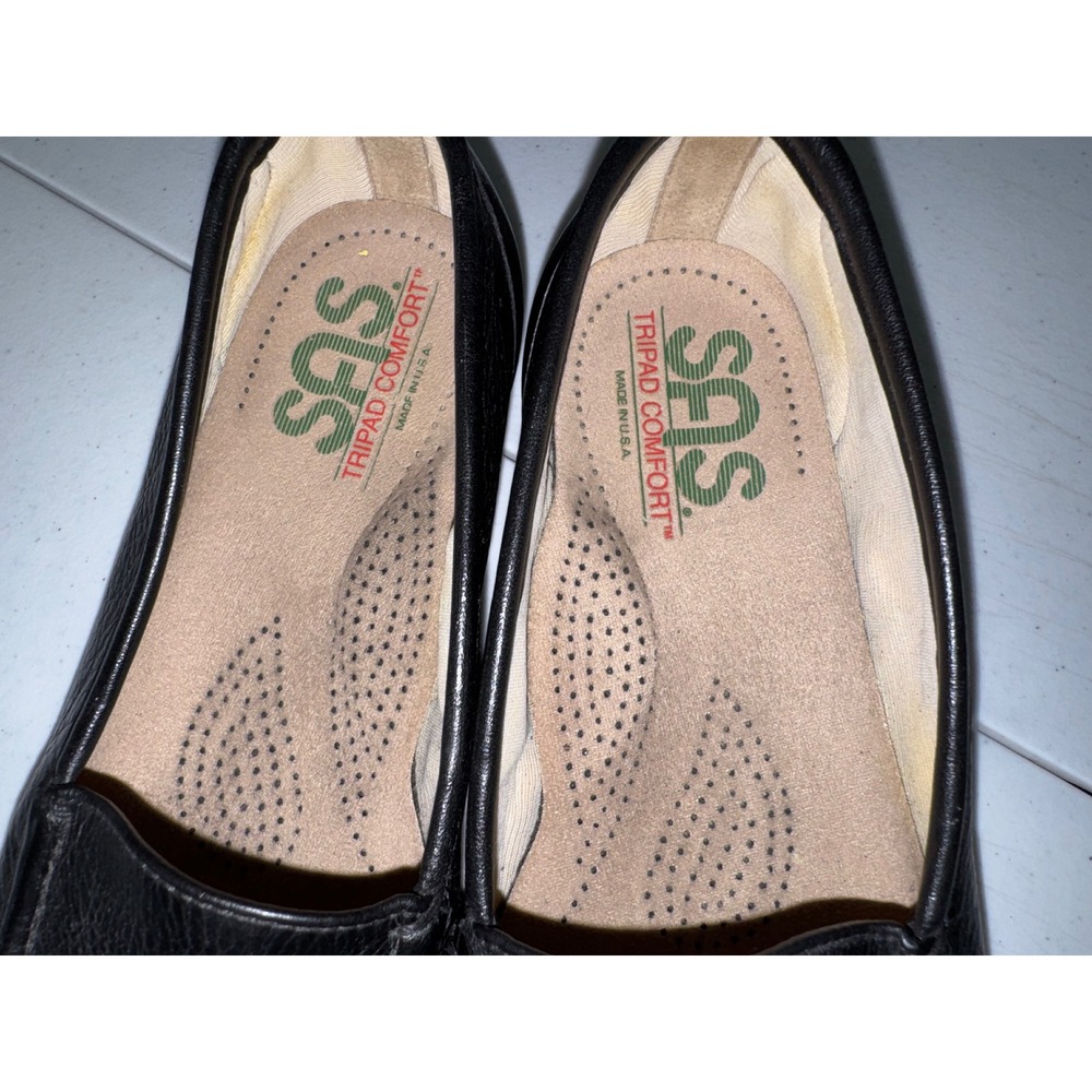 SAS Tripad Comfort Black Pebbled Leather Loafers Womens 6.5 M Made in USA - Picture 5 of 9